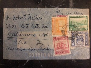 1948 Port fonciere Paraguay Registered Airmail Cover To Baltimore MD USA