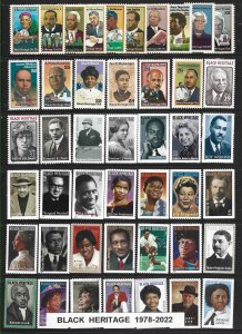 PCBstamps  US Black Heritage Series (1978/2025) 48 var., MNH, (5)