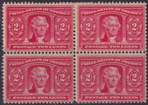 #324 Mint OG, F-VF, Block of 4, 2 NH (CV $165) (CV $22.25 - ID48948) - Joseph...