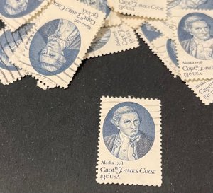 ~~VINTAGE TREASURES ~~ Stamps For Crafting: US Capt. James Cook 13c; 30 Pieces