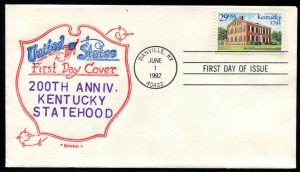 2636 US 29c Kentucky Statehood FDC,  Artopages cachet