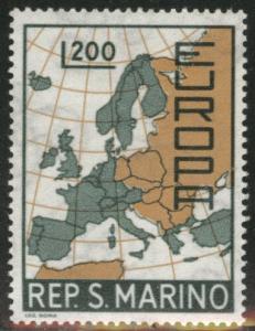 San Marino Scott 664 MH* Europa 1967 map  stamp