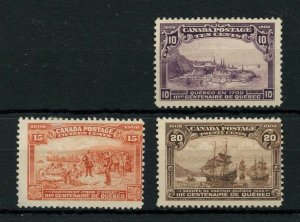 #101 - #103 TERCENTENARY 10c VF, 15c & 20c F unused no gum Cat $420 used Canada