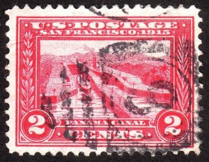 1913, US 2c, Panama canal, Used, Sc 398