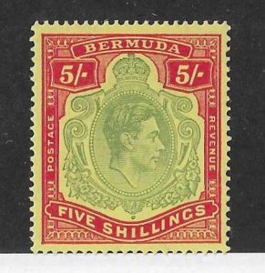 Bermuda Sc #125 5sh  P14  OG VF