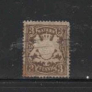 GERMAN STATE BAVARIA #60 1900 3pf COAT OF ARMS F-VF USED b