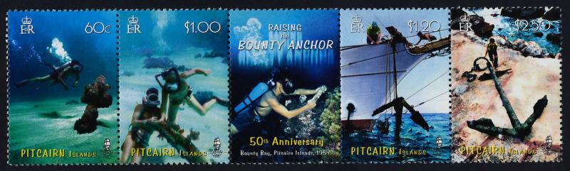 Pitcairn Islands 648 MNH Diver, Raising the Anchor of the Bounty