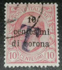 Italy 1918 Trentino Venezia Tridentina 10c “centesimi di corona” T Overprint