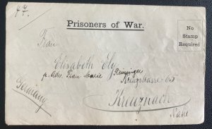 1917 Isle Of Man England Prisoner War Knoekaloe Camp Sheet Cover To Germany