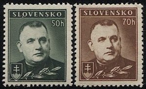 SLOVAKIA 1939-40  Sc 43,43A, Mint NH VF  Josef Tiso