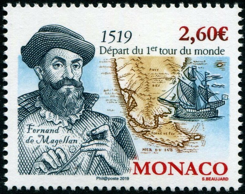 HERRICKSTAMP NEW ISSUES MONACO Sc.# 2988 500th Anniv. Magellan