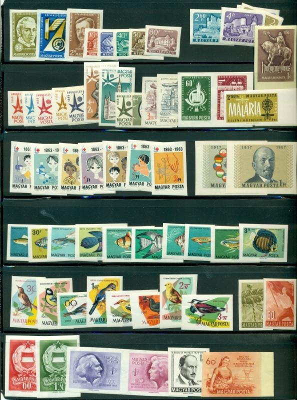 HUNGARY IMPERFORATE LOT - Sets & Singles, all different, fresh og, LH, VF