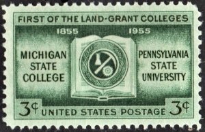 SC#1065 3¢ Land Grant Colleges Single (1955) MNH