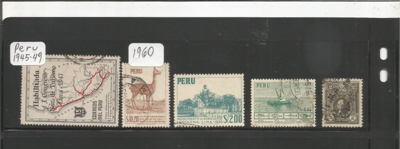 PERU COLLECTION ON STOCK SHEET, MINT/USED