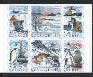 Sweden Sc 1754a 1989 Polar Expedition stamp booklet pane mint NH in booklet