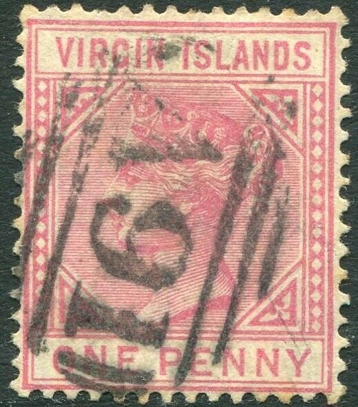 BRITISH VIRGIN ISLANDS-1883 1d Pale Rose Sg 29 GOOD USED V33652