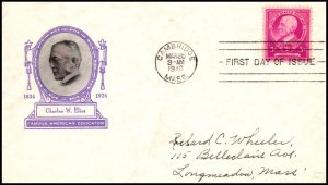 Scott 871 3 Cents Charles Eliot Ioor  FDC Addressed Planty 871-1A