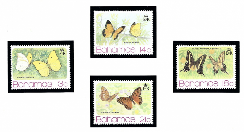 Bahamas 370-73 MNH 1975 Butterflies