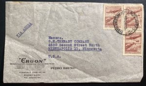 1947 Buenos Aires Argentina Commercial Airmail Cover To Minneapolis MN USA