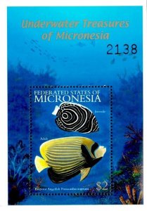 Micronesia 2001 - Fish Marine Life - Souvenir Stamp Sheet - Scott #447 - MNH