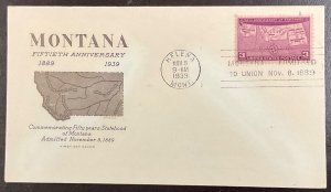 858 Grimsland cachet Montana Statehood FDC 1939