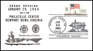 US Grand Opening Philatelic Center Newport News,VA 1986 Cover