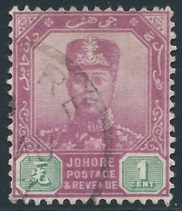 Malaya - Johore, Sc #76, 1c Used