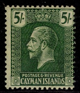 CAYMAN IS GV SG64a, 5s deep green/pale yellow, NH MINT. Cat £100. WMK MULT CA
