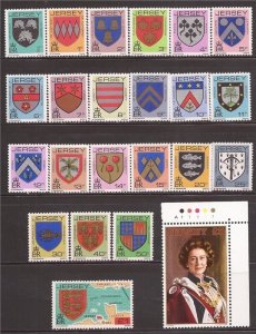 Jersey - 1981-3 Definitives, Coat of Arms - Complete Set of 23 Stamps #246-68