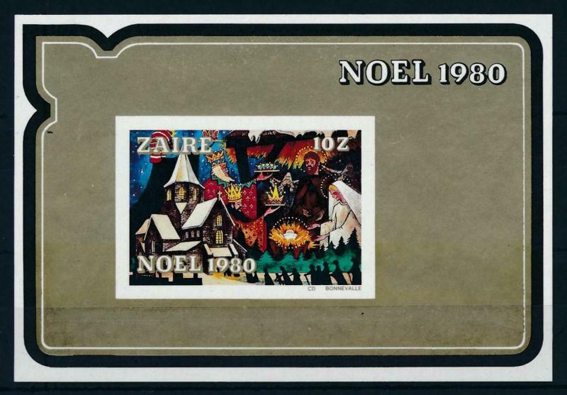 [98464] Zaire 1980 Christmas Weihnachten Noël Christ Church Imperf. Sheet MNH