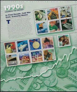 CELEBRATE THE CENTURY COMPLETE SET OF 10 MNH SHEETS - Q183 