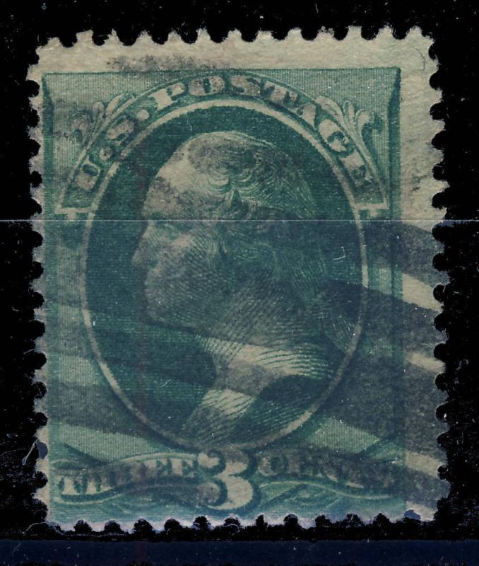 US - 1879 - Sc.184 3c Green - very fine used black cork cancel