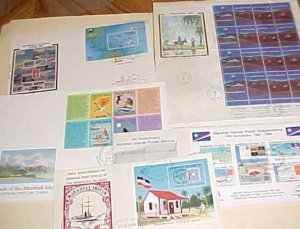 MARSHALL ISLANDS FD SHEETLETS 5 DIFF. 1985-1990