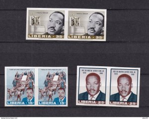 Liberia 1968 Martin Luther King Jr Imperf horizontal Pair MNH 15518