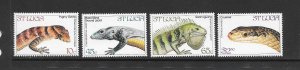 ST LUCIA #561-4 REPTILES  MNH