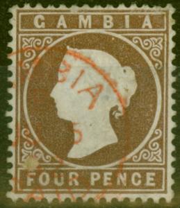 Gambia 1880 4d Brown SG15B Fine Used