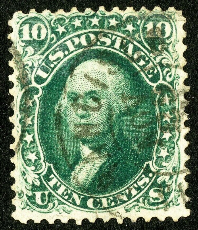 US Stamps # 62b VF Used Deep Color Light Cancel Scott Value $1,600.00 