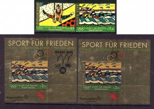 United Nations Vienna-Sc#429-31a- id8-unused NH set + sheets-Sports-Olympics-Bei