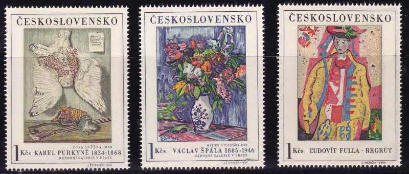 Czechoslovakia 1966 ART Paintings  National Artists (5) VF/NH/(**) Scott 1435-39