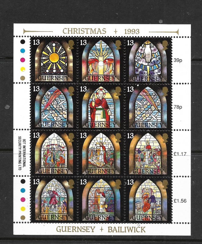 GUERNSEY, 525, MNH, SHEET OF 12, CHRISTMAS