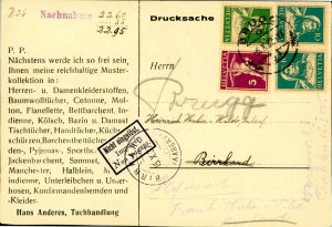 SWITZERLAND,  COD-CARD WITH TWO DIFFERENT TETE-BECHE STAMPS