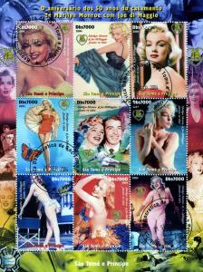 Sao Tome & Principe 2004 Marilyn Monroe Sheet Perforated Cancelled CTO