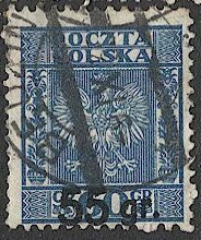 POLAND 1934 Sc 284  Used VF,  55g/60g Eagle / Birds, BEDZIN postmark/cancel