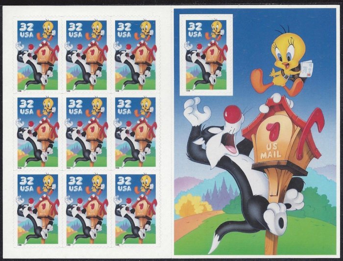 US #3204, Sheet,  32c Tweety / Sylvestor,  S.S., VF mint never hinged, Fresh ...