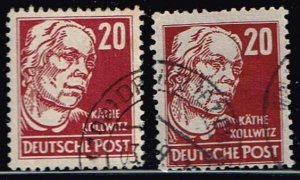 DDR 1948,Sc.#10N36 colour a+b used, Käthe Kollwitz (1867-1945)