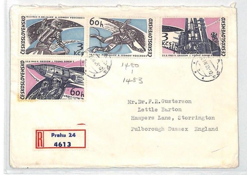 Czechoslovakia Cover SPACE ACHIEVEMENTS Set{4} Air Mail 1965 {samwells}BU114