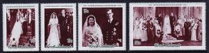 335-38 Cook Islands 1972 25th Wedding Anniversary MNH