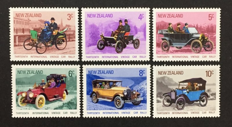 New Zealand 1972 #489-94, Vintage Cars, MNH.