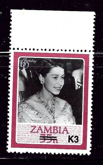 Zambia 402 MNH 1987 surcharge    (ap3117)