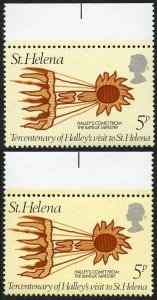 St Helena 1977 SG335 5p Halleys Comet Different shades U/M